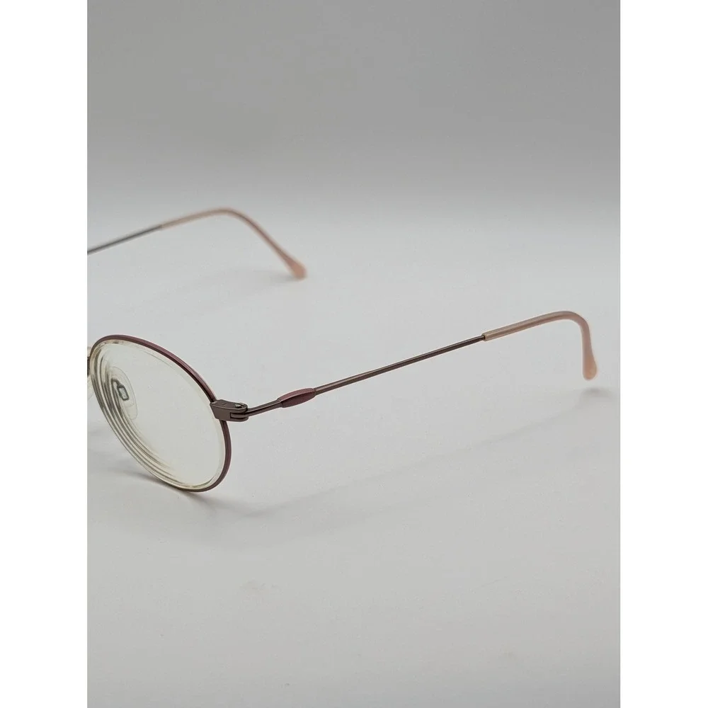 Tura Mod 760 ROS Eyeglasses Round Wire Frame Pink Japan 49-18